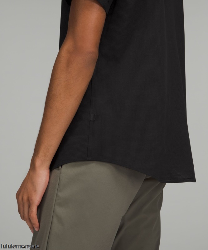 Lululemon Verkauf DELULU617 | Schwarzes Airing Easy Kurzarmshirt